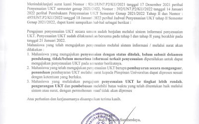 Notice of Tuition Fee (UKT) Adjustment
