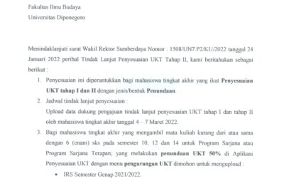 Follow up of Phase II UKT Adjustment
