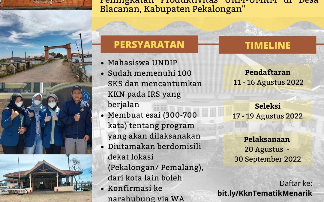 Pendaftaran KKN Tematik 2022 - Fakultas Ilmu Budaya