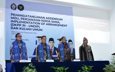 Penandatangan Addendum Nota Kesepahaman dan Perjanjian Kerja Sama DKPP dengan Undip