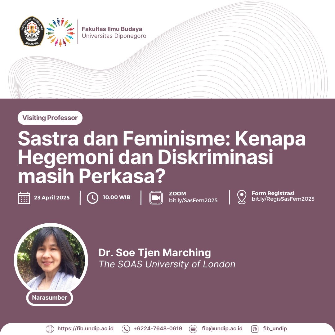Visiting Profesor Bertemakan “Sastra dan Feminisme: Kenapa Hegemoni dan Diskriminasi Masih Perkasa?”