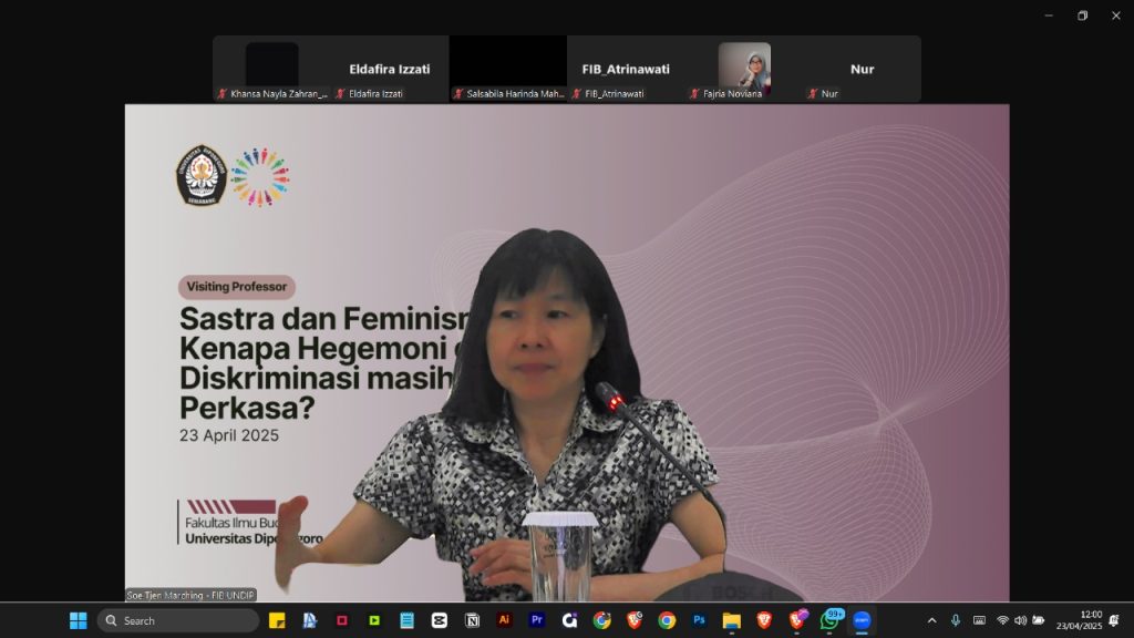 Visiting Professor bersama Dr. Soe Tjen Marching dari The School of Oriental and African Studies (SOAS), University of London Via Zoom Meeting.