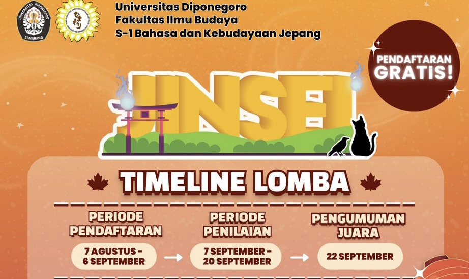 JINSEI 2025: Lomba Komik & Sakubun dari Prodi BKJ FIB UNDIP, Gratis dan Berhadiah Menarik!