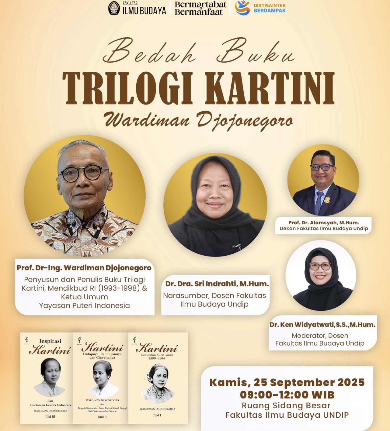 Acara Bedah Buku Trilogi Kartini pada 25 September 2025.