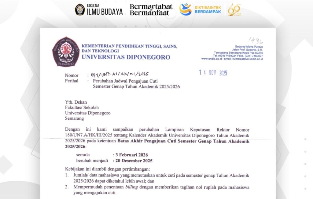 Batas Akhir Pengajuan Cuti Undip.