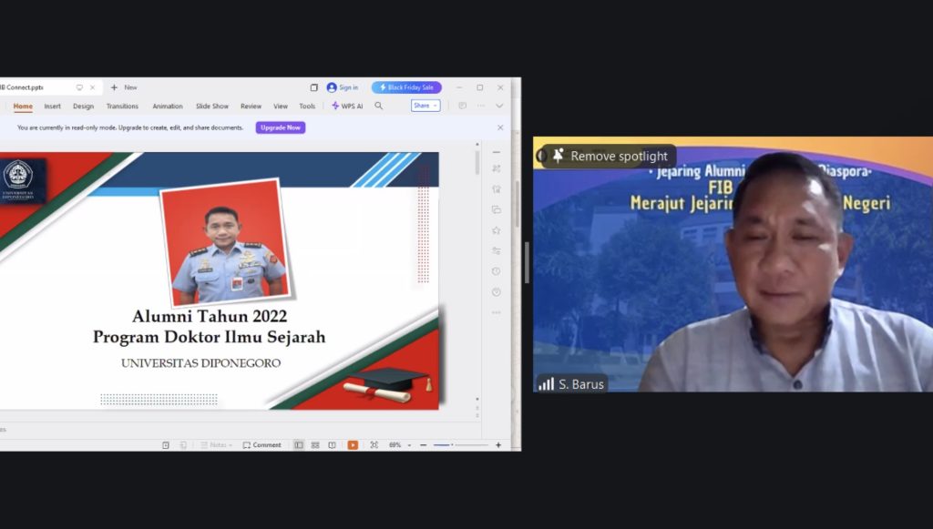 Jejaring Alumni FIB Undip Bersama Letkol Adm Dr. Saparudin Barus, Kepala Museum Satria Mandala.