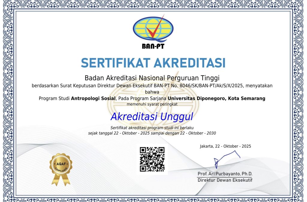 Program Studi Antropologi Sosial FIB UNDIP Raih Akreditasi Unggul dari BAN-PT (Foto: Humas FIB Undip)