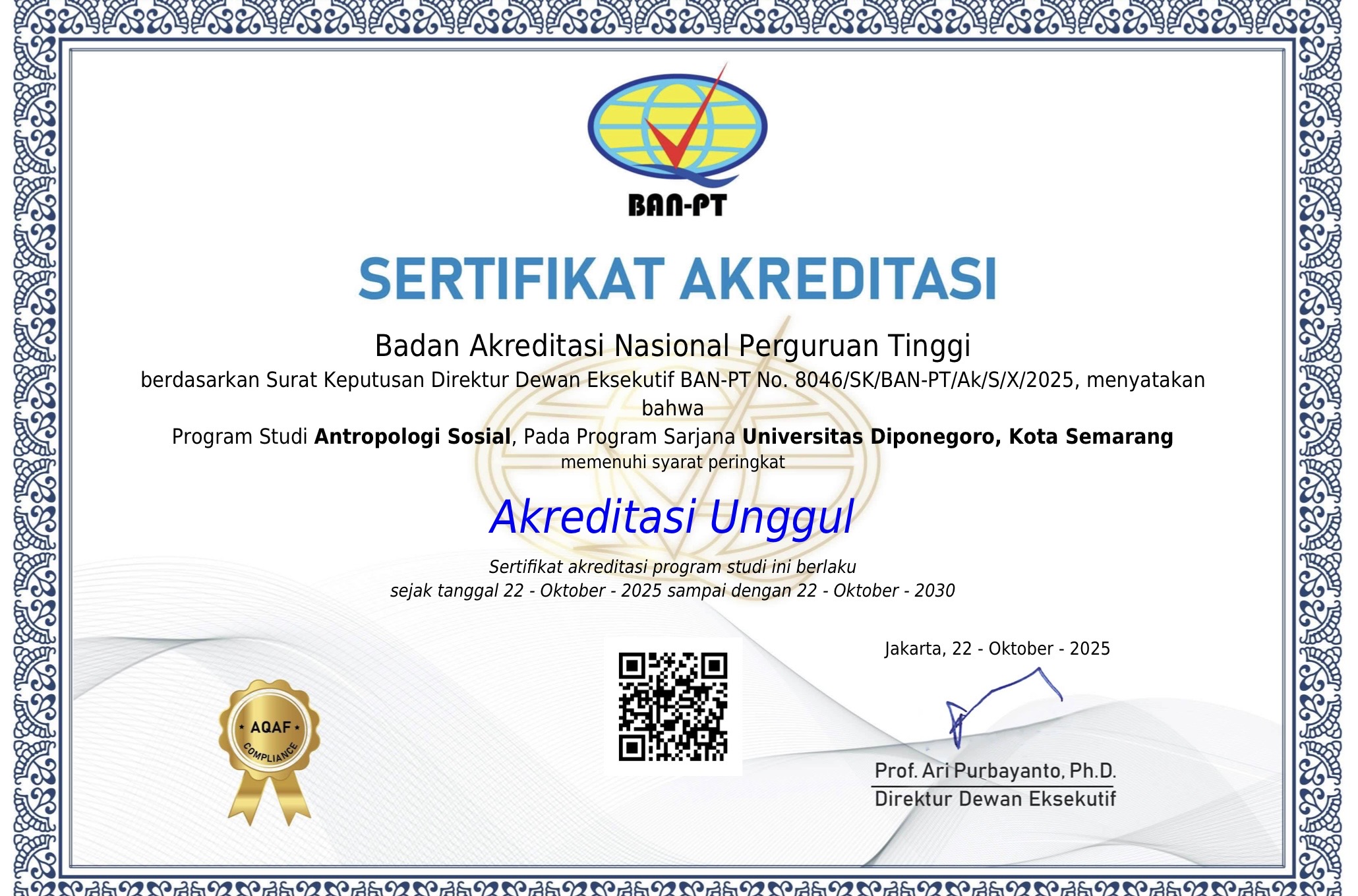 Program Studi Antropologi Sosial FIB UNDIP Raih Akreditasi Unggul dari BAN-PT (Foto: Humas FIB Undip)