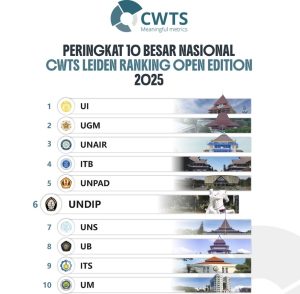 UNDIP Raih Peringkat ke-6 Nasional Leiden Ranking 2025. (Foto: Instagram @undip.official)