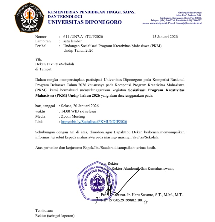 UNDIP Holds Socialization of Student Creativity Program 2026 (Photo: Humas FIB Undip)