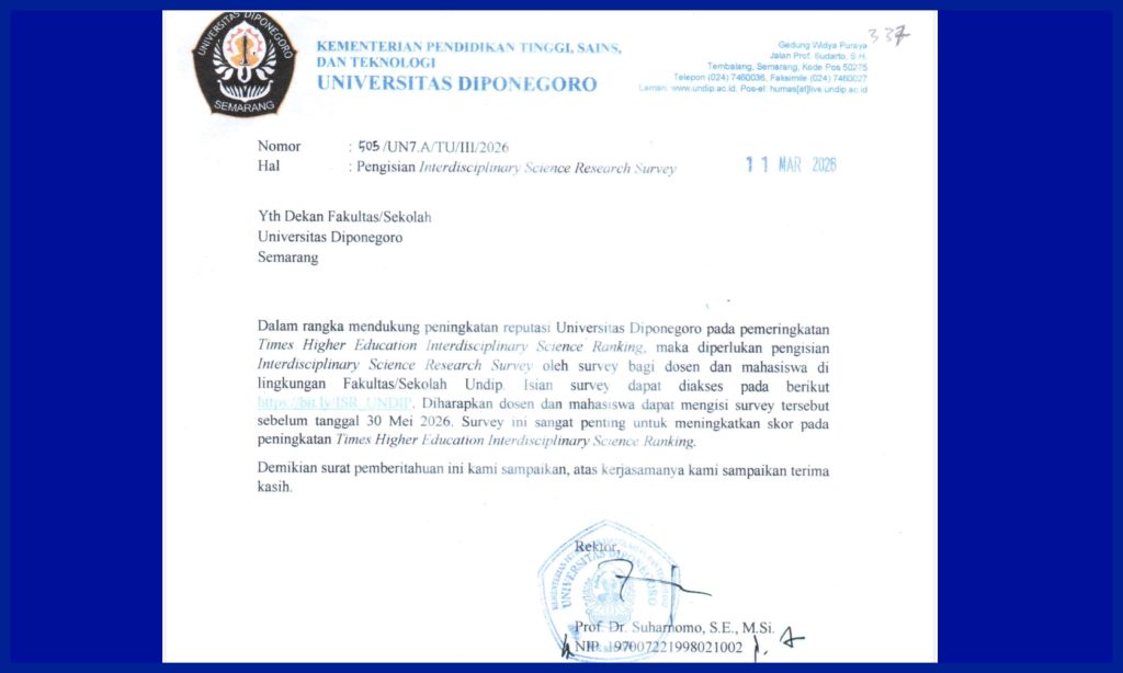 Survey Interdisciplinary Science Research. (Foto: Humas FIB Undip)