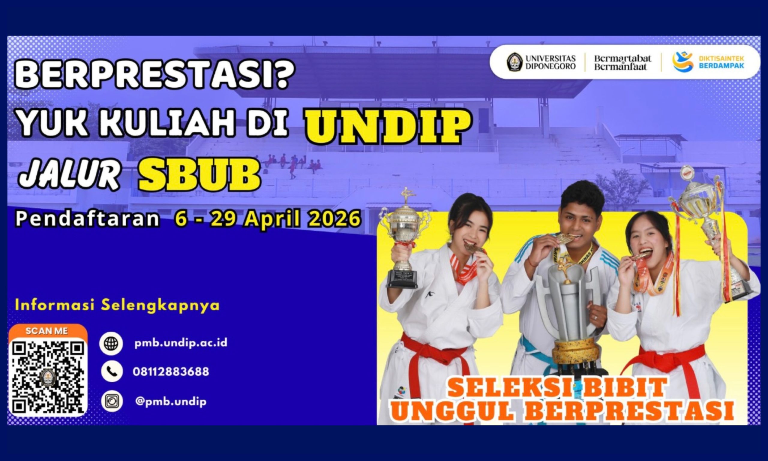 Pendaftaran Mahasiswa Baru Undip Jalur SBUB 2026. (Foto: PMB Undip)