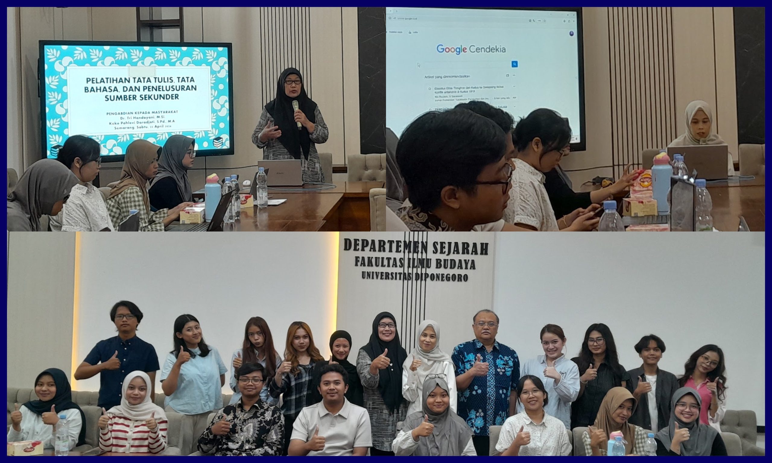 Dosen Sejarah FIB Undip Gelar Pelatihan Tata Tulis dan Penelusuran Sumber. (Foto: Humas FIB Undip)