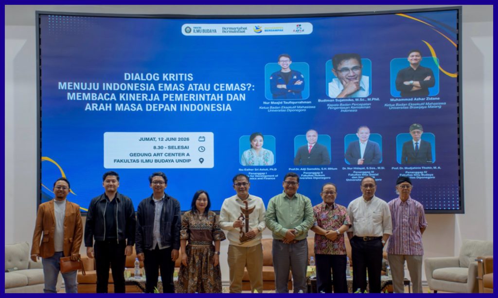 Dialog Kritis Bedah Kinerja Pemerintah dan Tantangan Global Sukses Digelar di Art Center FIB Undip Pada Jumat 12 Mei 2026. (Foto: Humas FIB Undip)