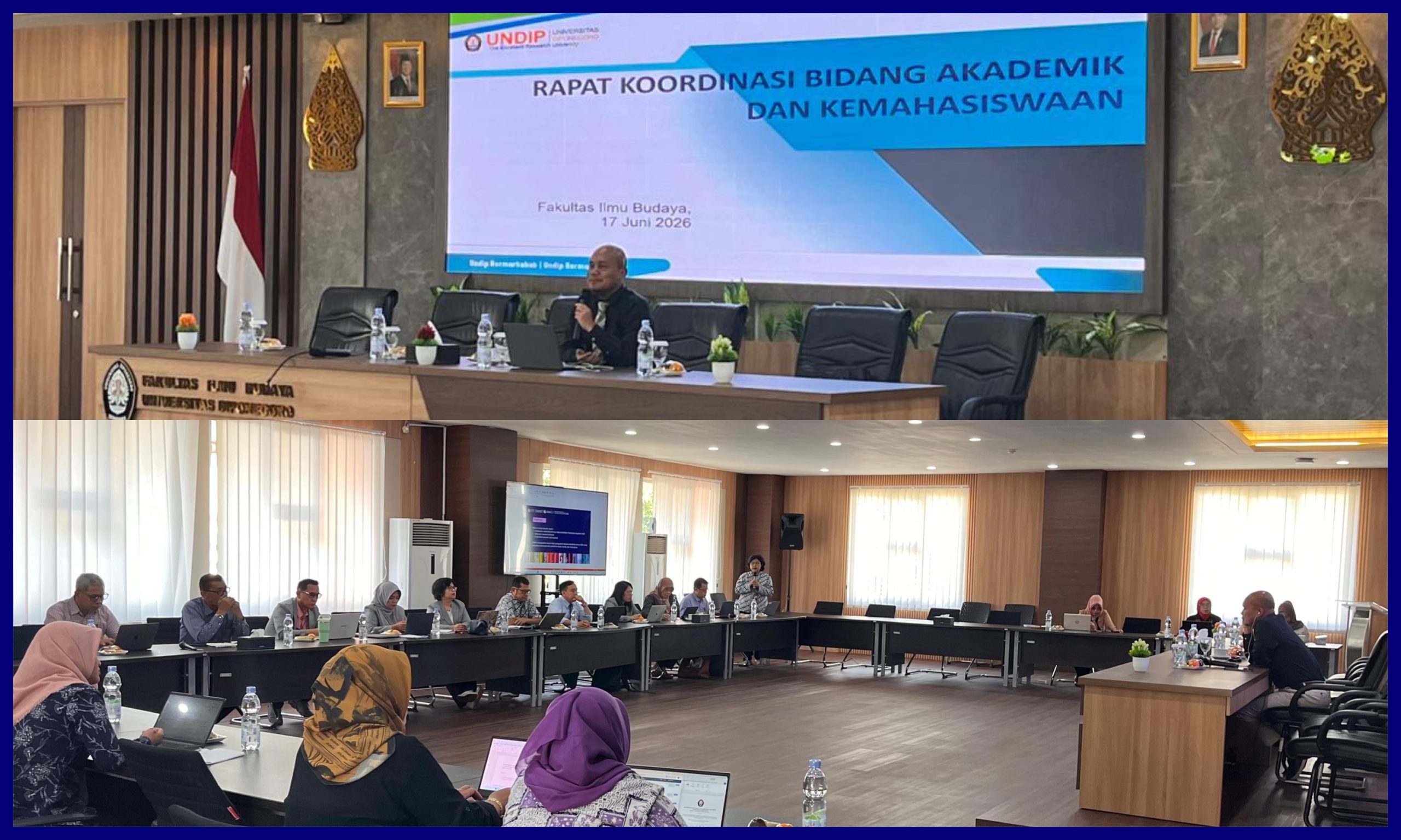 Rapat Koordinasi Bidang Akademik dan Kemahasiswaan Undip di Kampus Budaya Pada 17 Juni 2026. (Foto: Humas FIB Undip)