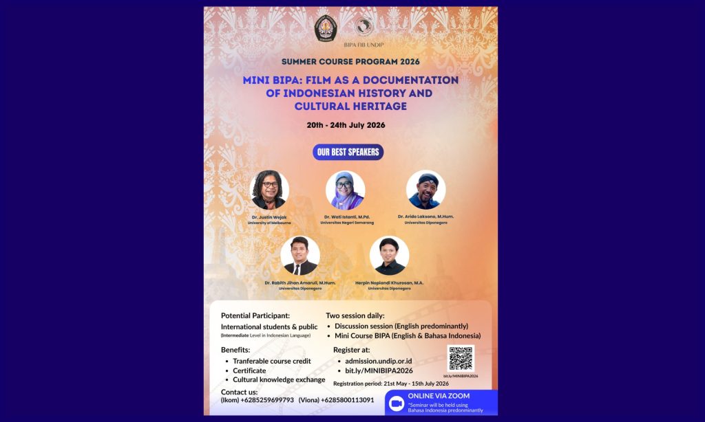 Mini BIPA: Summer Course Program 2026. (Foto: Humas FIB Undip) Mini BIPA: Summer Course Program 2026. (Photo: Humas FIB Undip)