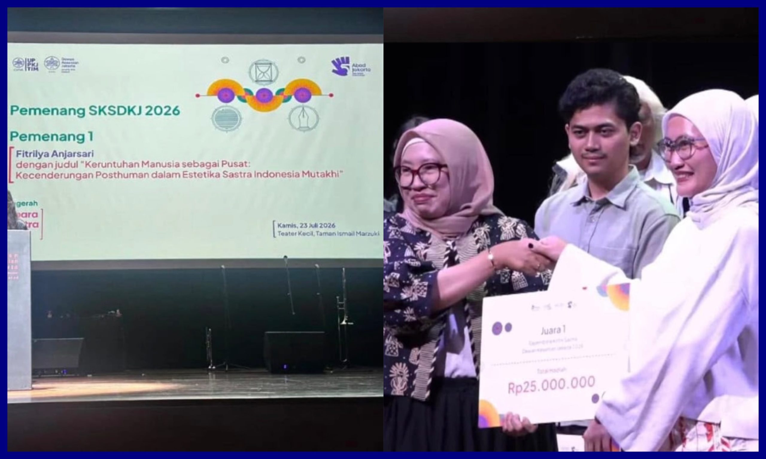 Fitrilya Anjarsari, S.S., M.A., Raih Juara 1 Sidang Komisi Sayembara Kritik Sastra Dewan Kesenian Jakarta 2026. (Foto: Humas FIB Undip)
