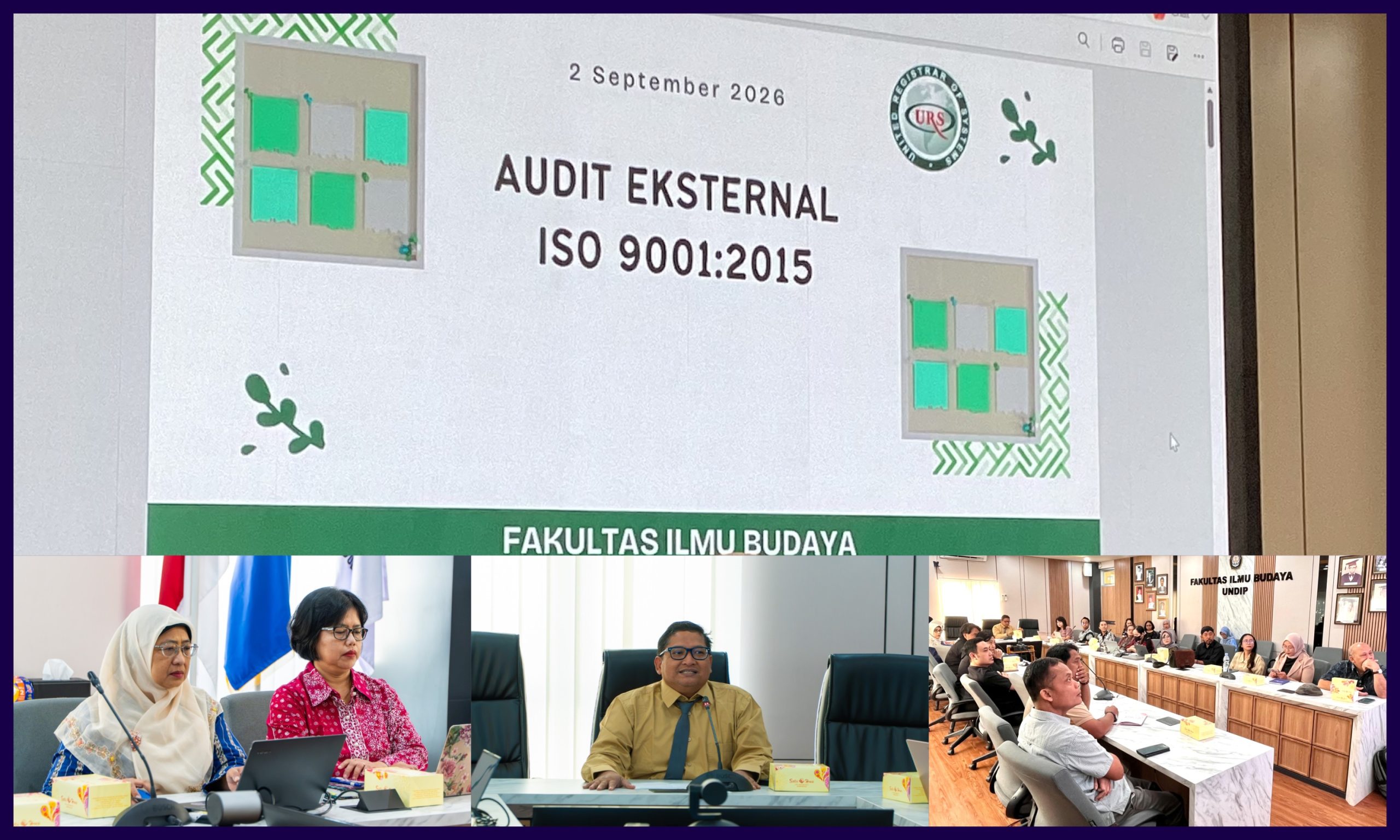FIB UNDIP Jalani Audit ISO dari United Registrar of Systems (URS) Pada Rabu 2 September 2026. (Foto: Humas FIB Undip)