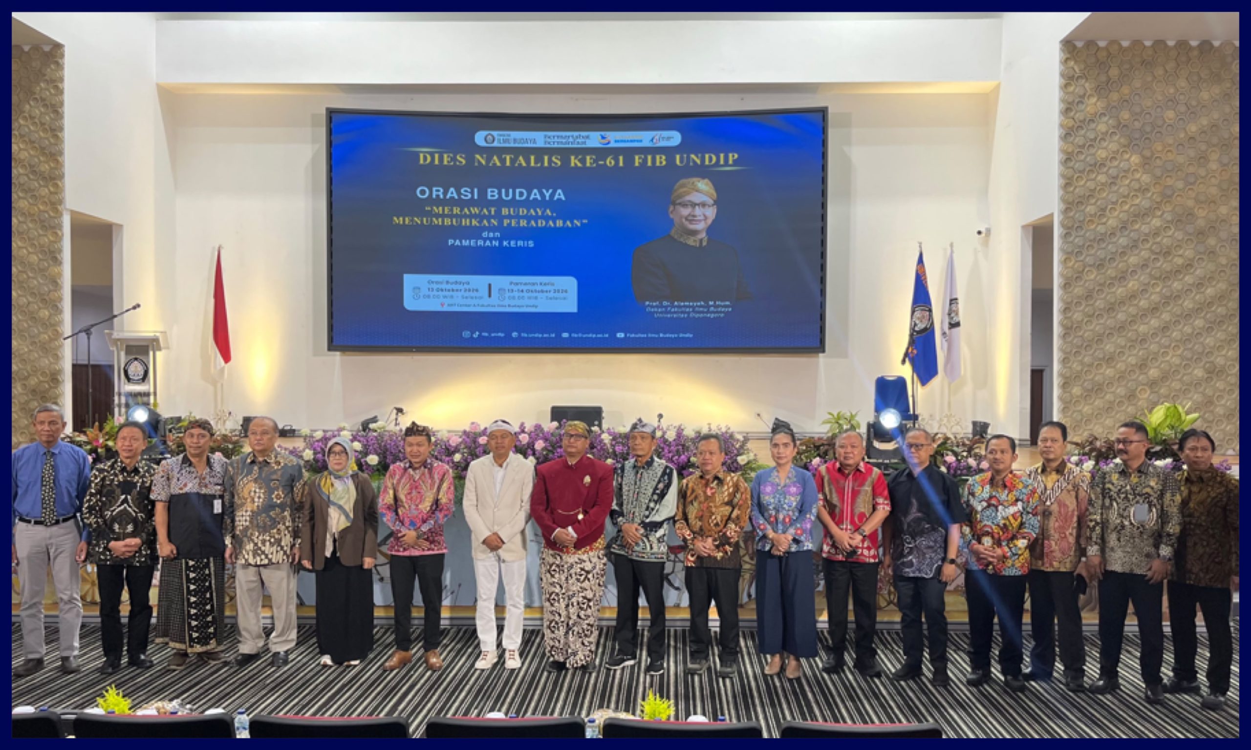 Orasi Budaya & Pembukaan Pameran Keris Tosan Aji di Art Center Kampus Budaya. (Foto: Humas FIB Undip)