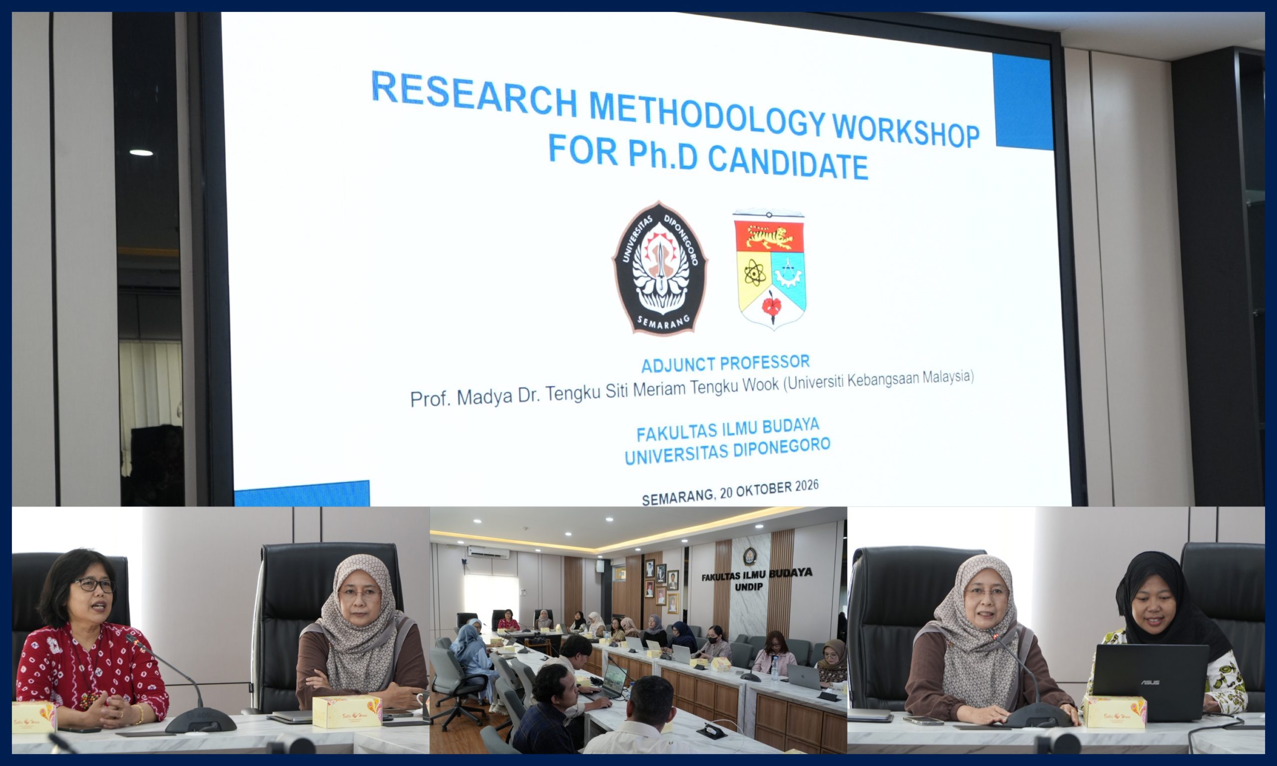 Workshop Metodologi Riset Ph.D. FIB Undip dan Universiti Kebangsaan Malaysia Pada 20 Oktober 2026. (Foto: Humas FIB Undip)